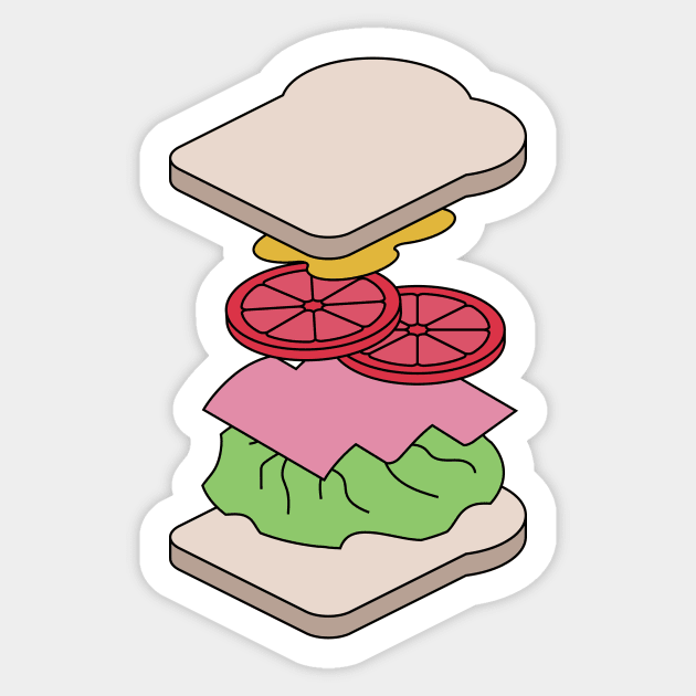 Exploded Sandwich Diagram.  Graphic Artwork Sticker by ColinKinnis